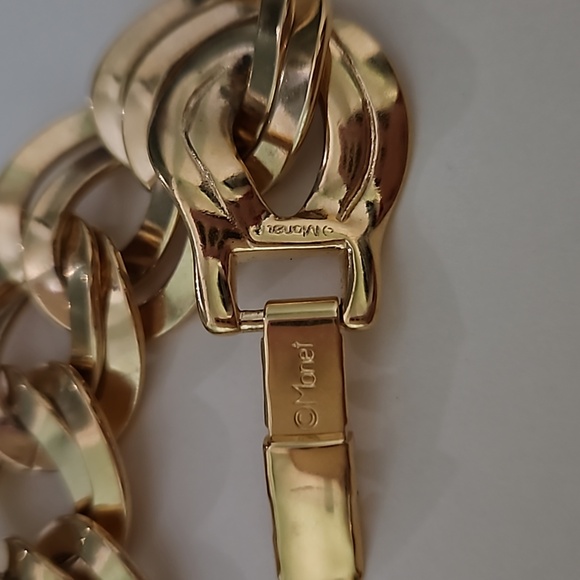 Vintage Monet Chunky Chain Gold-tone Bracelet 7.5" - Picture 2 of 3